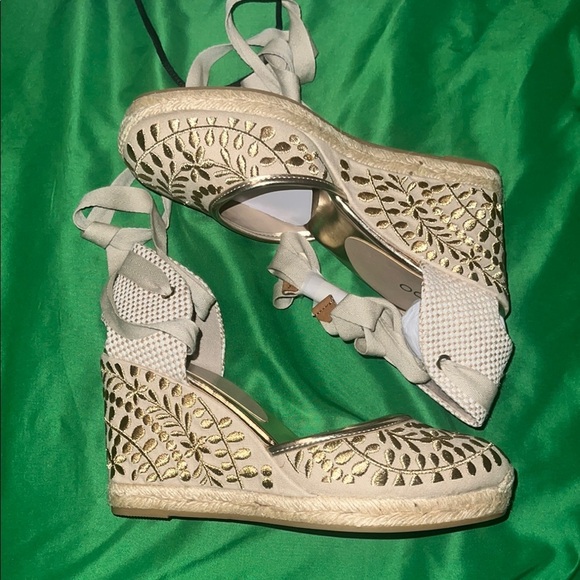 ALDO Women's Cream Espadrille Wedge Sandals size 8 - Picture 11 of 14